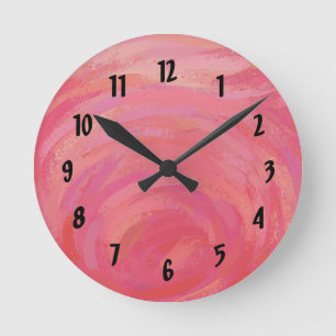 Salmon Swirl Rund Klocka