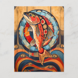 Salmon Totem – Journey in Deco Style Vykort