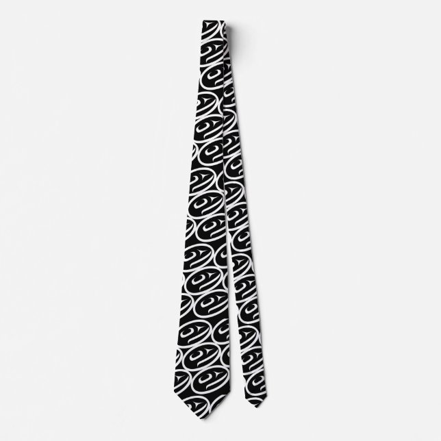 Salmon Trout Head Black & White Tie Slips (Framsida)