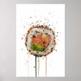 Salmon Uramaki Sushi Poster