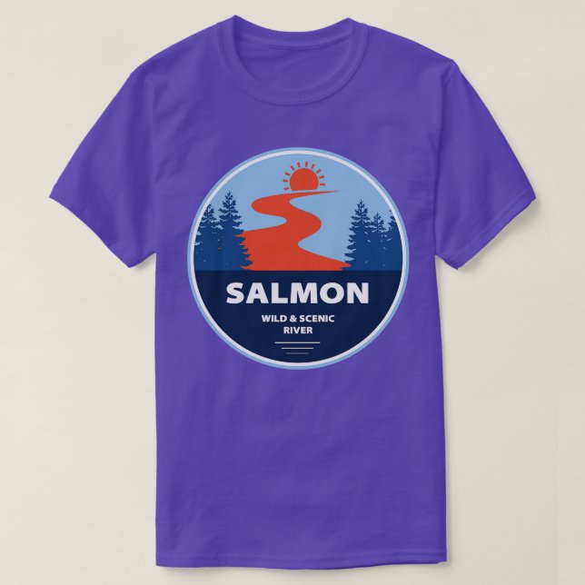 Salmon-Vilden och floden Idaho T Shirt (Design framsida)