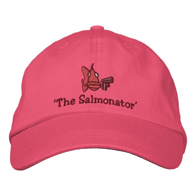 "Salmonatorn" - broderade Hat Broderad Keps (Framsida)