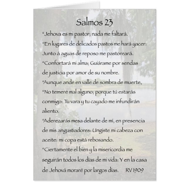 Salmos 23 Carta Hälsningskort (Framsidan)