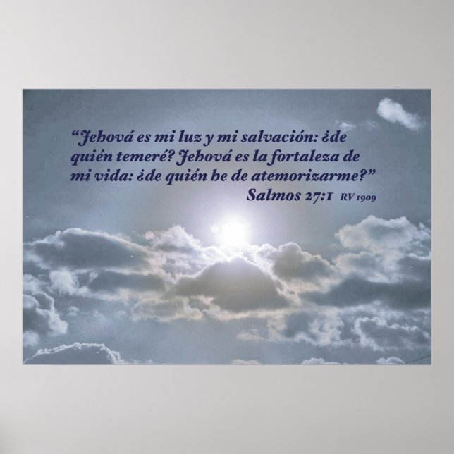 Salmos 27:1 con el Cielo Poster (Framsidan)