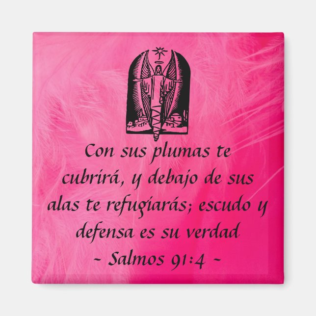 Salmos 91:4 magnet Spanska (Framsidan)