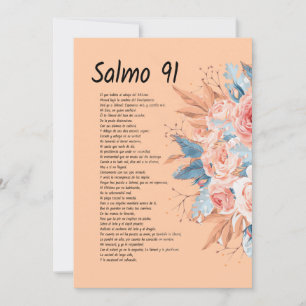 Salmos 91, Bibelvern med vacker blommigt Spara Datumet