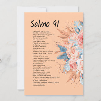 Salmos 91, Bibelvern med vacker blommigt Spara Datumet
