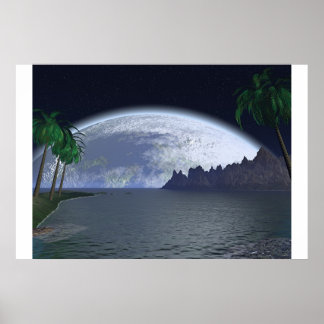 Salohcin Tropical Måne Poster