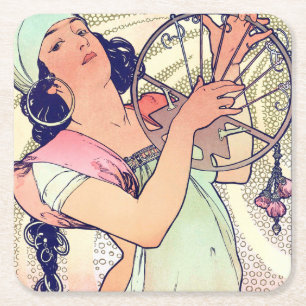 Salome, Alphonse Mucha Underlägg Papper Kvadrat