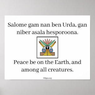 Salome Peace Symbol & Meditation Mantra Poster