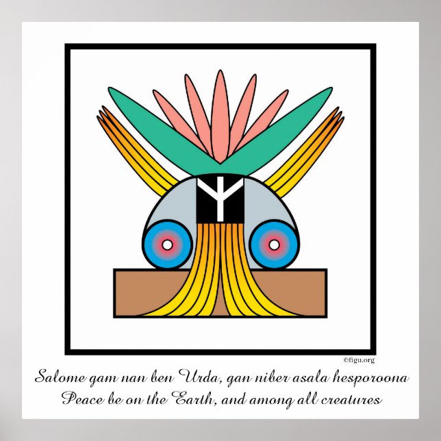 Salome Peace Symbol & Meditation Mantra Poster (Framsidan)