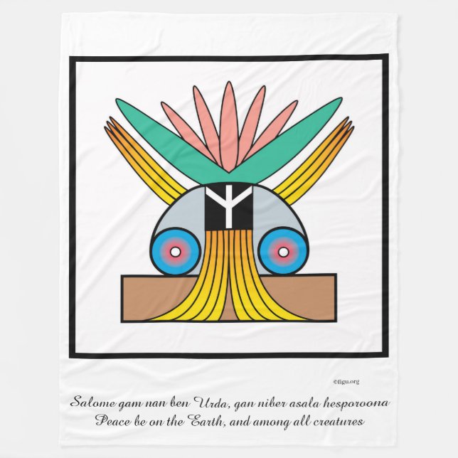 Salome Peace Symbol & Meditation Mantra Poster Fleecefilt (Framsidan)
