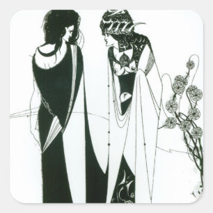 Salome with her mor, Herodias, 1894 (litho) (b/ Fyrkantigt Klistermärke
