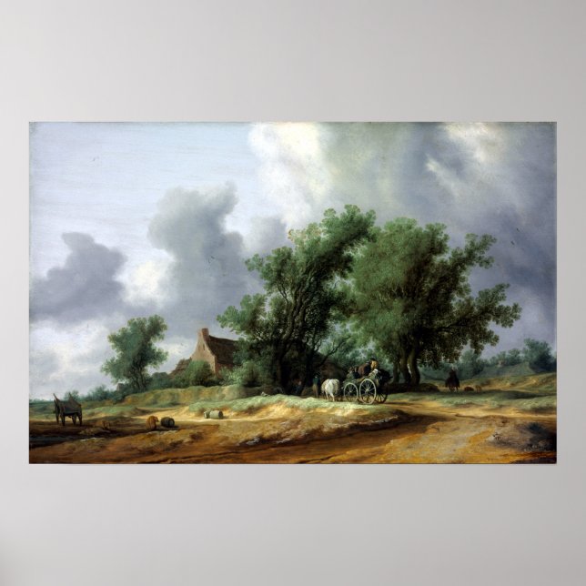 Salomon van Ruysdael Road i Dunes med Pass Poster (Framsidan)
