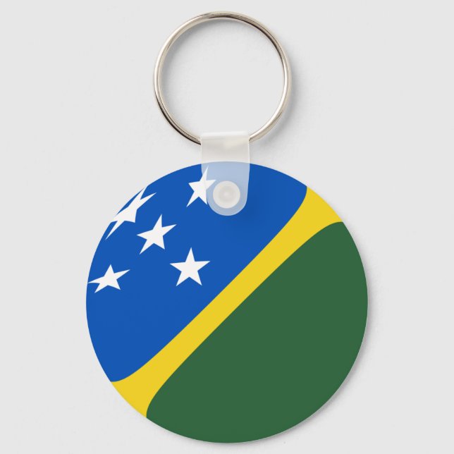Salomonöarna Fisheye Flagga Keychain Nyckelring (Framsida)