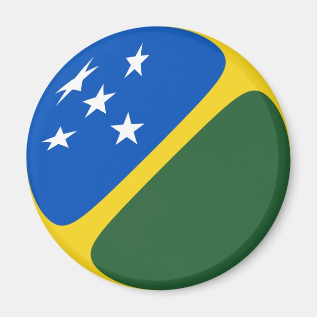 Salomonöarna Fisheye Flagga Magnet (Framsidan)