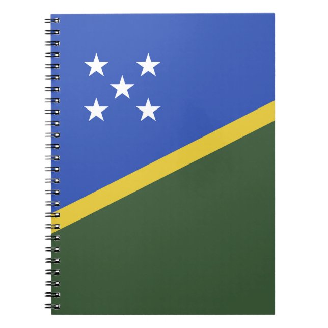 Salomonöarna flagga anteckningsbok (Framsidan)