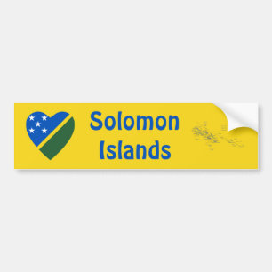 Salomonöarna Flagga Hjärta + Kartdekal Bildekal