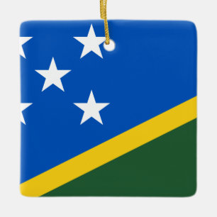 Salomonöarna Flagga Julgransprydnad Keramik