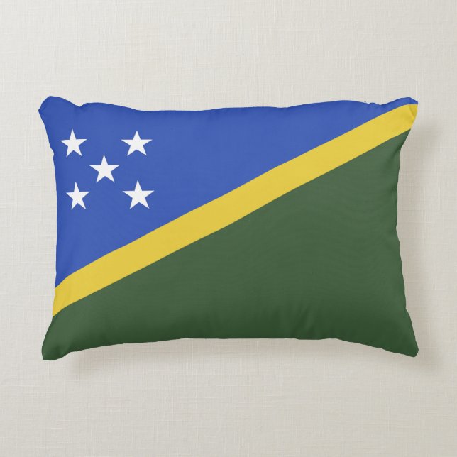 Salomonöarna flagga prydnadskudde (Framsidan)