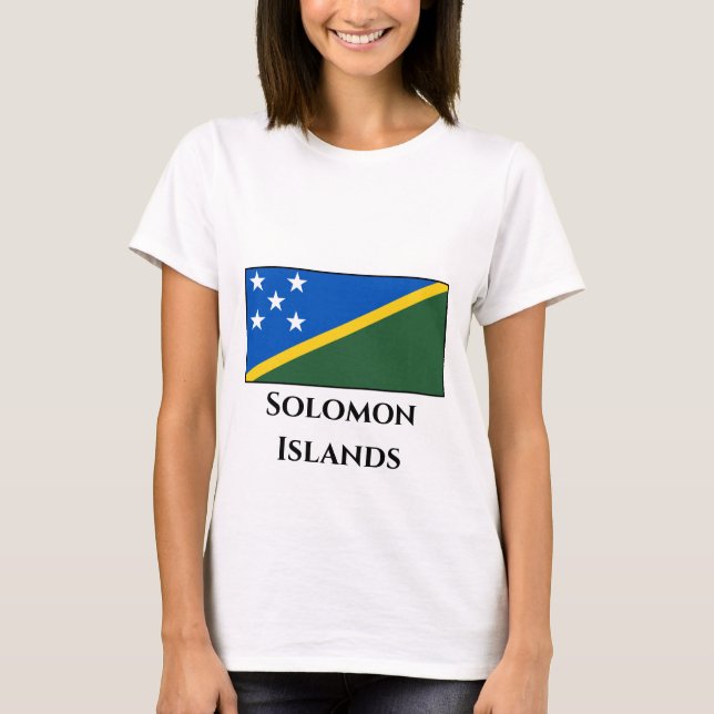 Salomonöarna Flagga T Shirt (Framsida)