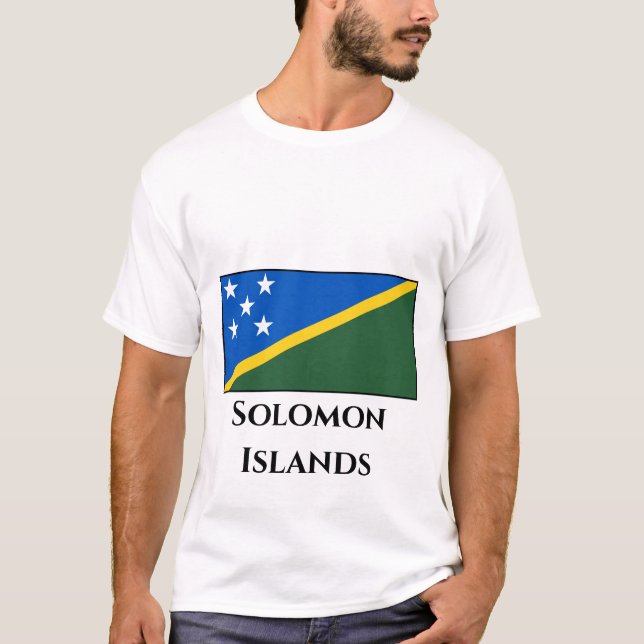 Salomonöarna Flagga T Shirt (Framsida)