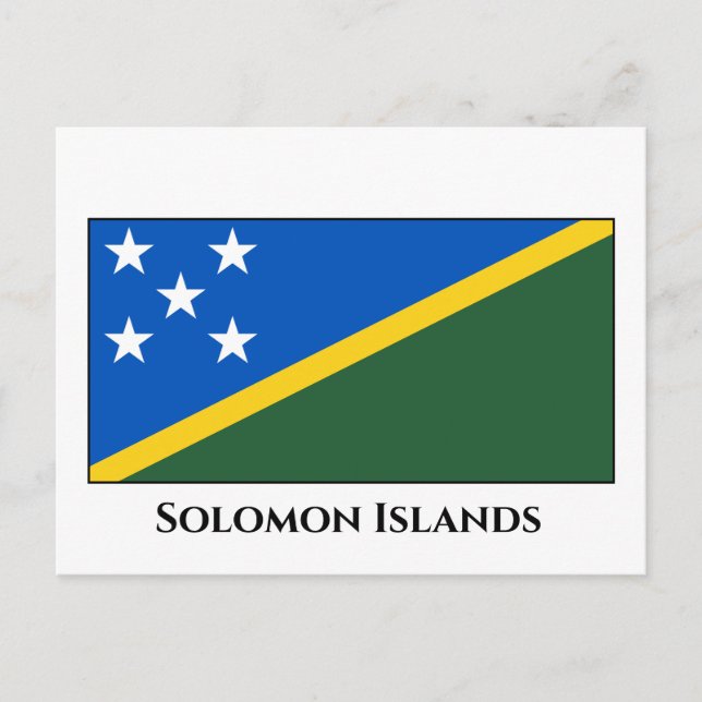 Salomonöarna Flagga Vykort (Framsida)