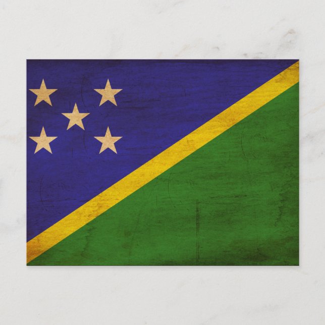 Salomonöarna Flagga Vykort (Framsida)