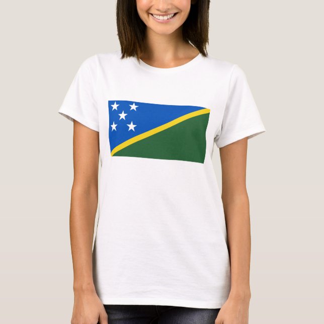 Salomonöarna Flagga x Karta T-Shirt (Framsida)