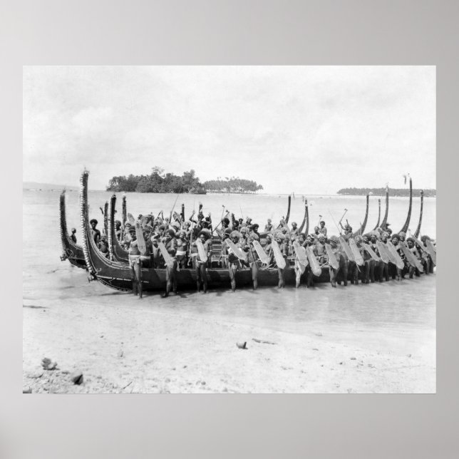 Salomonöarna Krig Canoe, 1922 Poster (Framsidan)
