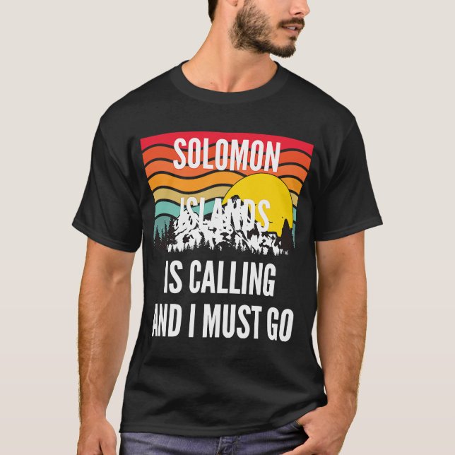 Salomonöarna ringer och jag måste åka, Vågigt Sol T Shirt (Framsida)