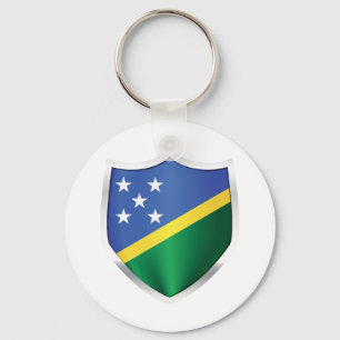 Salomonöarna Silver Shield Flagga Nyckelring