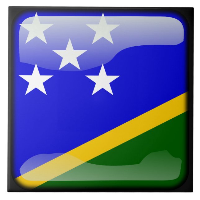 Salomonöarnas flagga kakelplatta (Framsidan)