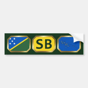 Salomonöarnas Flagga-Karta-kod Bumper Sticker Bildekal