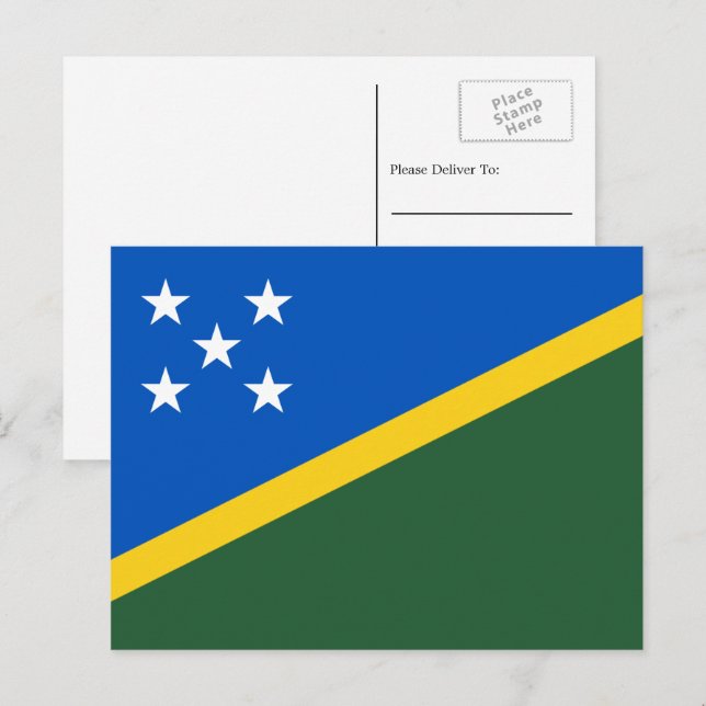 Salomonöarnas Flagga, Salomonöarnas Flagga Vykort (Fram/baksida)