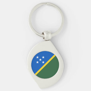 Salomonöarnas flagga swirl silverfärgad nyckelring