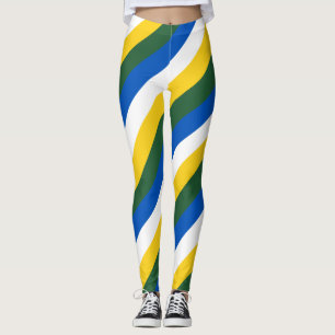 Salomonöarnas nationella Flagga Färg Stripe Leggi Leggings