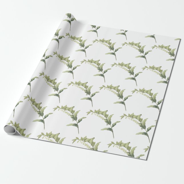 Salomos sigill Blommönster Presentpapper (Utrullad)
