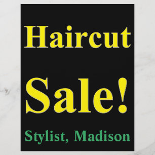 Salon Barber Haircut Sale Poster "Promotional Flye Reklamblad