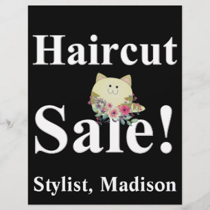 Salon Barber Haircut Sale Poster "Promotional Flye Reklamblad