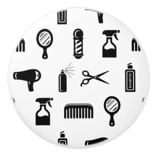Salon & Barber Hairdresser Mönster ANPASSNINGSBAR Knopp