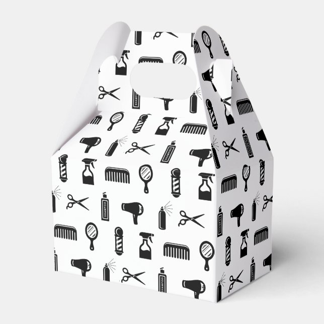 Salon & Barber Hairdresser Mönster ANPASSNINGSBAR  Presentaskar (Framsidan Sidan)