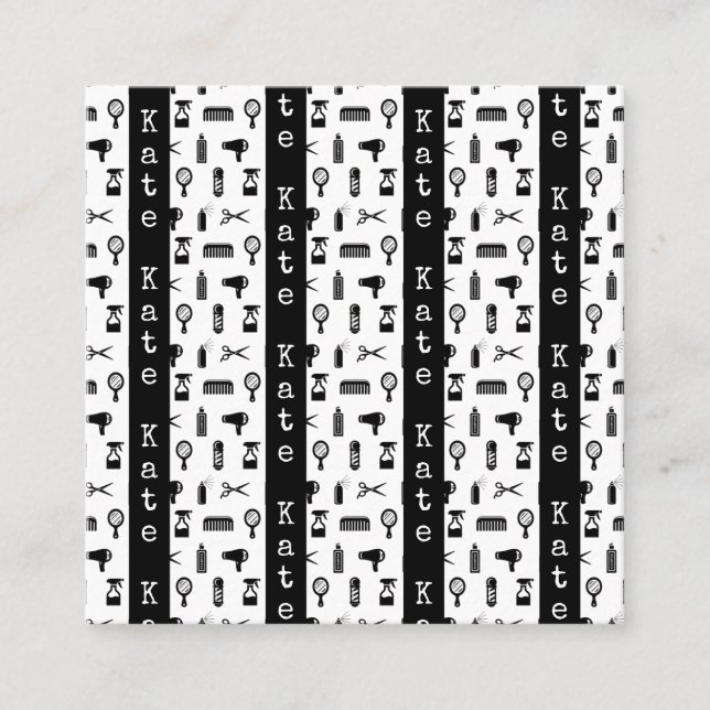 Salon & Barber Hairdresser Mönster CUSTOM NAME (Framsida)