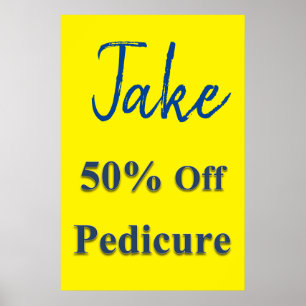 Salon Barbershop Poster 50 procent av Pedicure