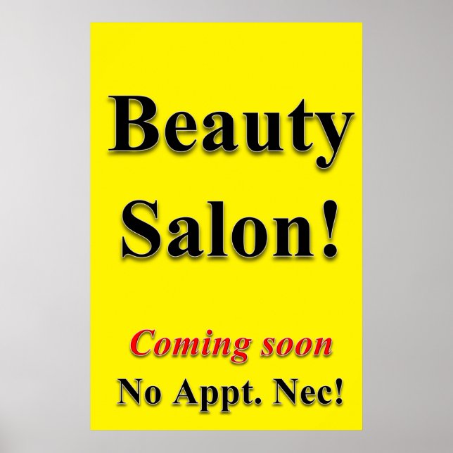 Salon Barbershop Poster att Beauty Salon kommer sn (Framsidan)