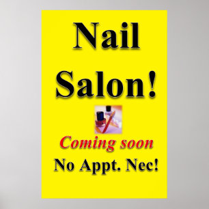 Salon Barbershop Poster att Nail Salon kommer snar