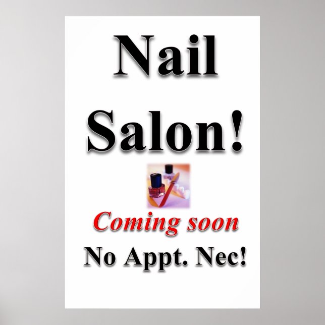 Salon Barbershop Poster att Nail Salon kommer snar (Framsidan)