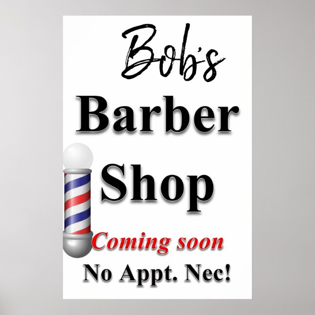 Salon Barbershop Poster Barbershop Coming snart (Framsidan)