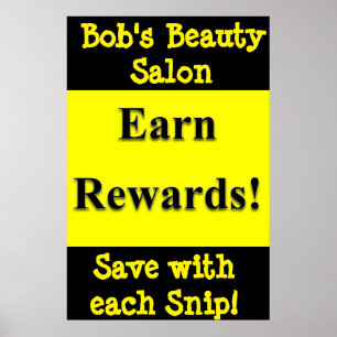Salon Barbershop Poster Earn Rewards