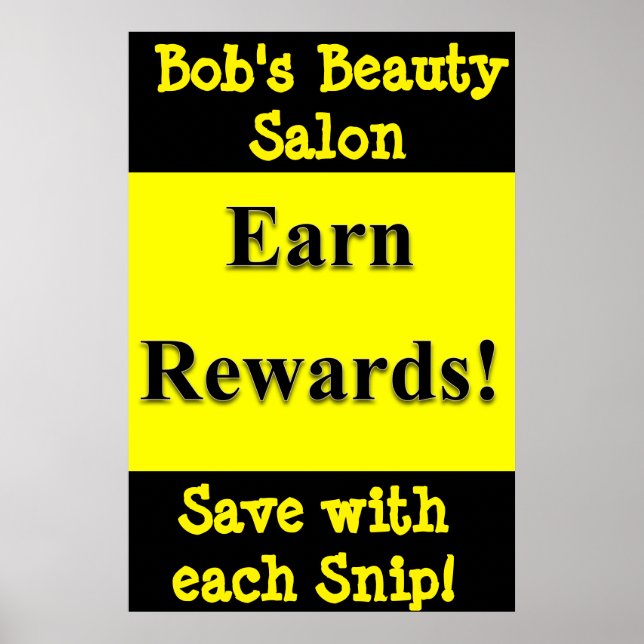 Salon Barbershop Poster Earn Rewards (Framsidan)